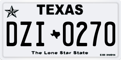 TX license plate DZI0270