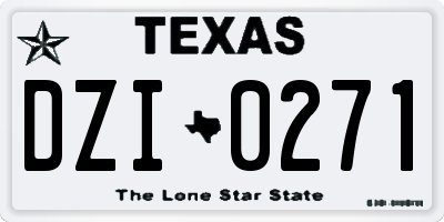 TX license plate DZI0271