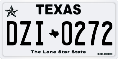 TX license plate DZI0272