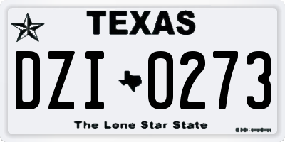 TX license plate DZI0273