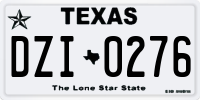 TX license plate DZI0276