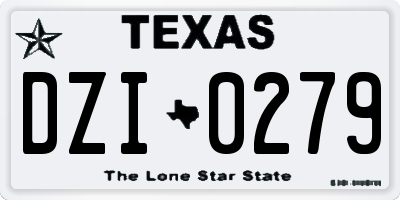 TX license plate DZI0279