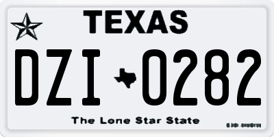 TX license plate DZI0282