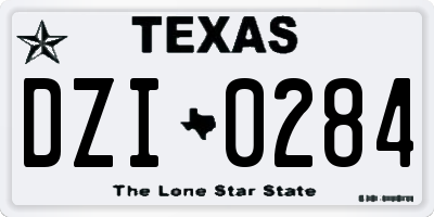 TX license plate DZI0284