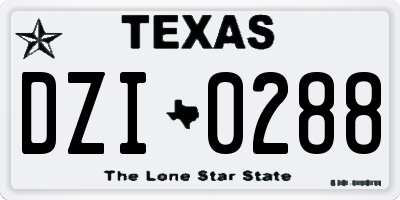 TX license plate DZI0288