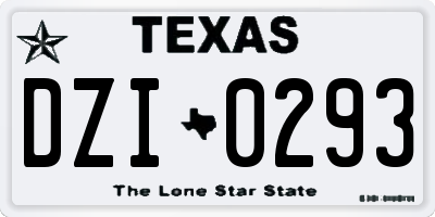 TX license plate DZI0293