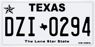 TX license plate DZI0294