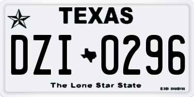 TX license plate DZI0296