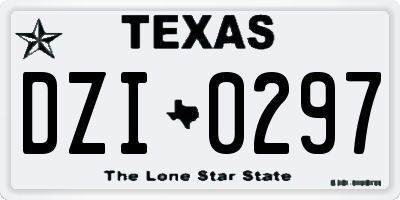 TX license plate DZI0297