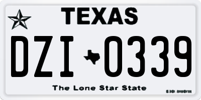 TX license plate DZI0339