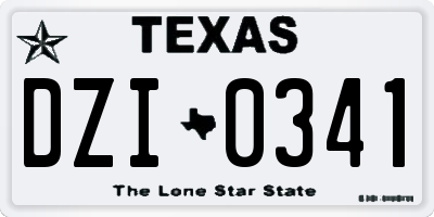 TX license plate DZI0341