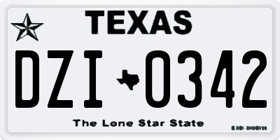 TX license plate DZI0342
