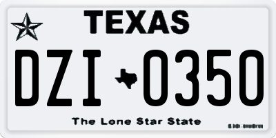 TX license plate DZI0350
