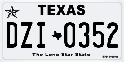 TX license plate DZI0352