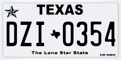TX license plate DZI0354