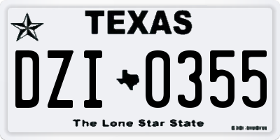 TX license plate DZI0355