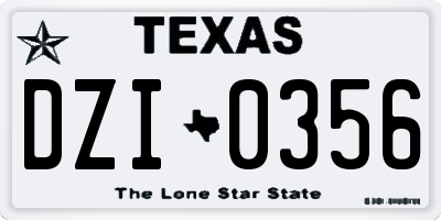 TX license plate DZI0356