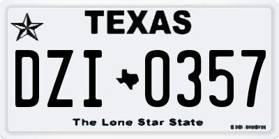 TX license plate DZI0357