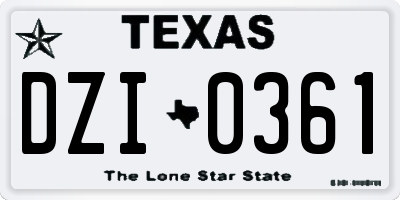 TX license plate DZI0361