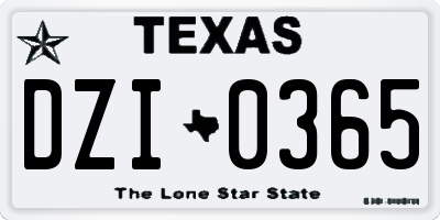 TX license plate DZI0365