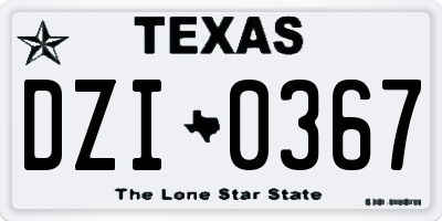 TX license plate DZI0367
