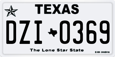 TX license plate DZI0369