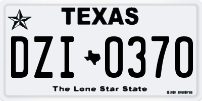 TX license plate DZI0370