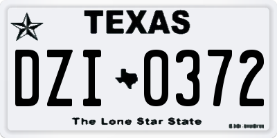 TX license plate DZI0372