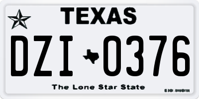 TX license plate DZI0376