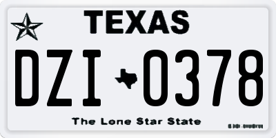 TX license plate DZI0378