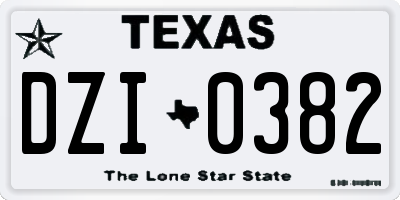 TX license plate DZI0382