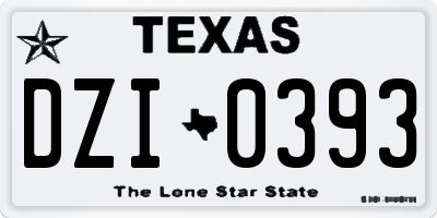 TX license plate DZI0393