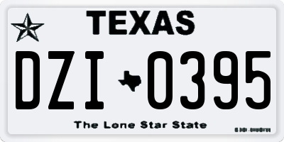 TX license plate DZI0395