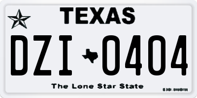 TX license plate DZI0404
