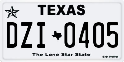 TX license plate DZI0405