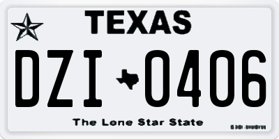 TX license plate DZI0406