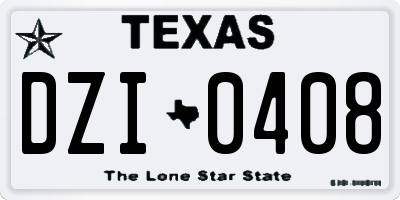 TX license plate DZI0408