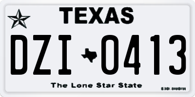 TX license plate DZI0413
