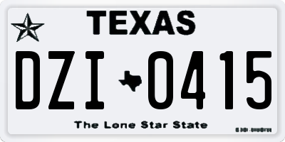TX license plate DZI0415