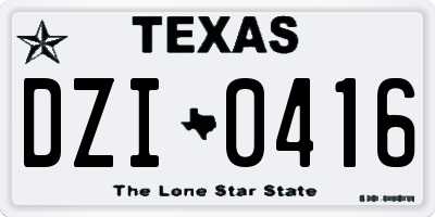 TX license plate DZI0416