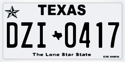 TX license plate DZI0417