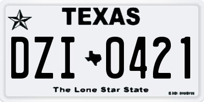 TX license plate DZI0421