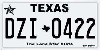 TX license plate DZI0422