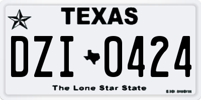TX license plate DZI0424