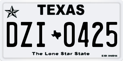 TX license plate DZI0425