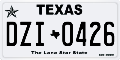 TX license plate DZI0426