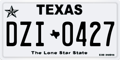 TX license plate DZI0427