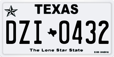 TX license plate DZI0432