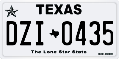 TX license plate DZI0435