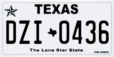 TX license plate DZI0436